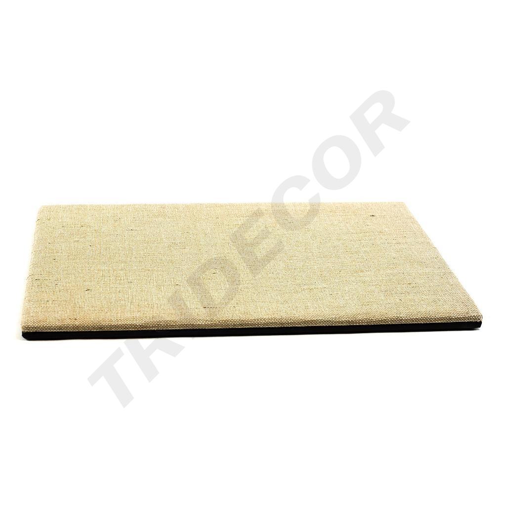 厚麻布珠宝展示基座 Base reversible para exposición de joyas hecha de lino grueso o cuero sintético, con medidas de 40X30X1.5 CM