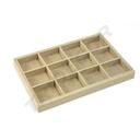 Tavă de afișare bijuterii din in gros cu 12 compartimente 3X24X30 CM