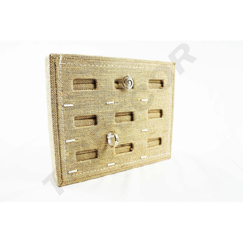 Expositor  De Anillos Y Colgantes en Tela de Yute 19X15.5X3Cm