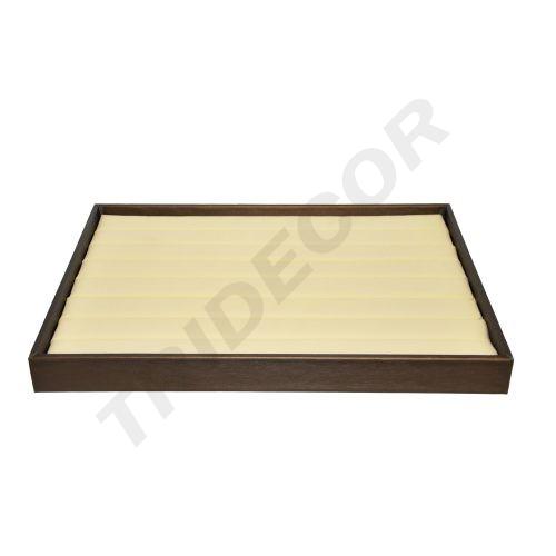 黄色人造革和木环托盘 Bandeja para Anillos Polipiel Amarillo y Madera