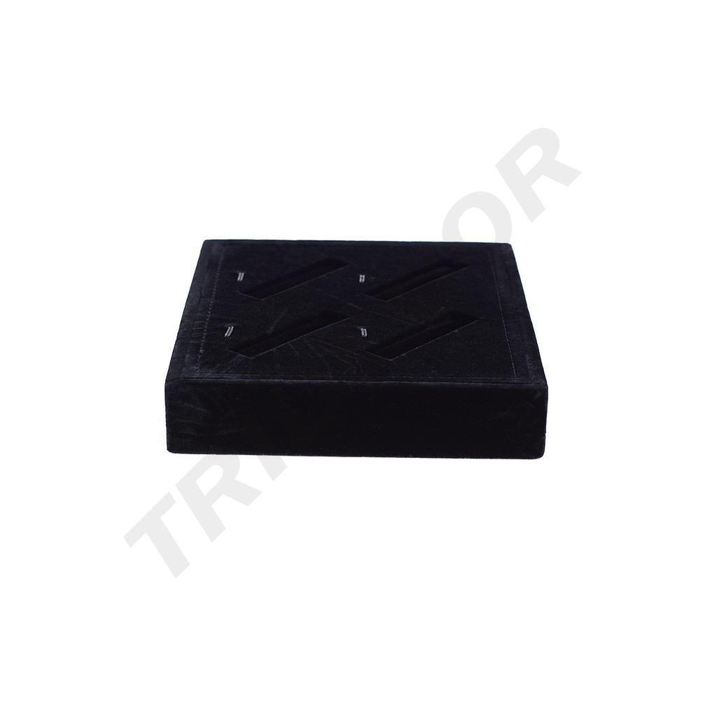 Vassoio per esposizione gioielli in velluto nero 3X18.5X15.5CM