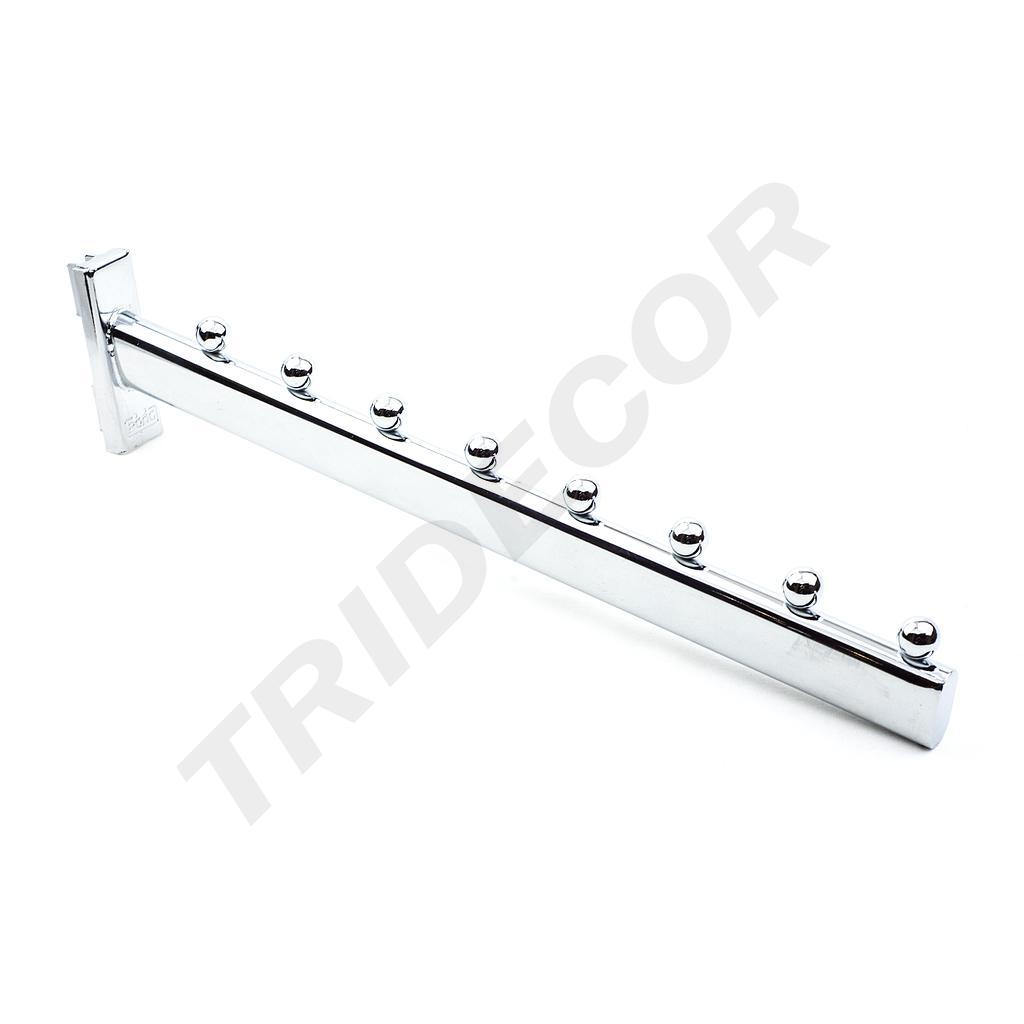 双鱼尾电镀下斜八珠衣架Percha de cromo con 8 bolas para sistema de cremallera de 35cm 50/caja