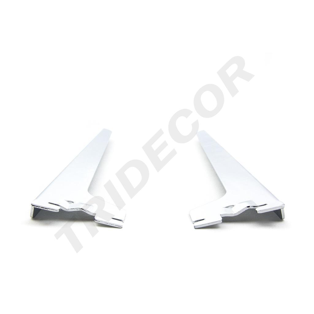单鱼尾三角电镀玻璃托Soporte Simple para Cremallera Cristal Cromado 25cm 50/caja