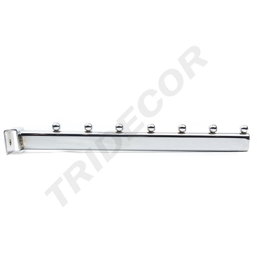 Geneigter Kleiderbügel für Rechteckrohr, 7 Kugeln, 35 cm