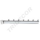Cabide inclinado para Tubo Retangular, 7 Bolas, 35 cm
