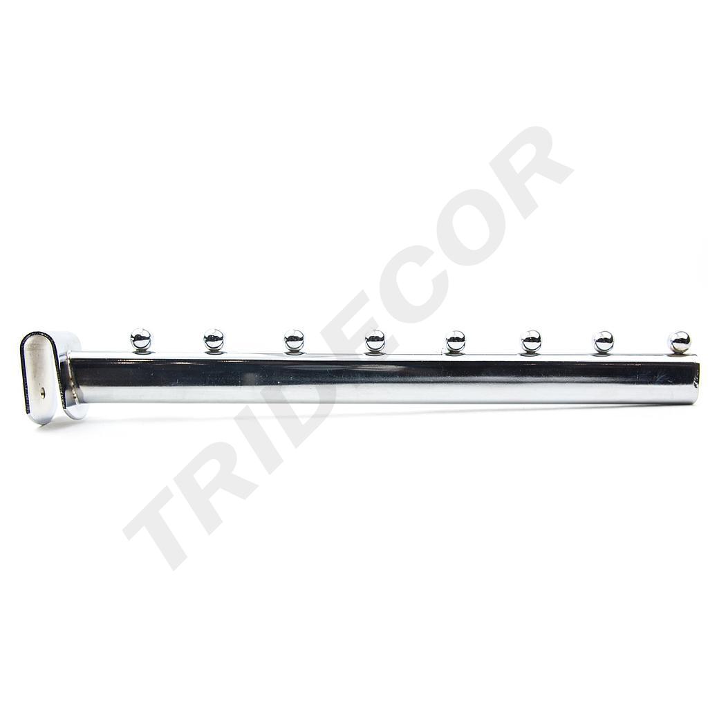 椭圆管方头卡扁管下斜八珠 Gancho de Ropa para Tubo .Con 8Bolas 35cm 50/caja