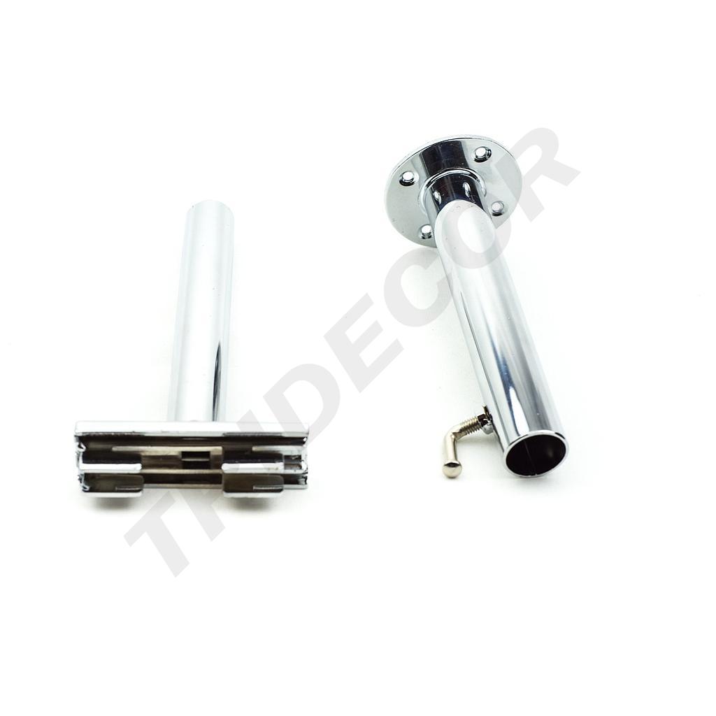 Bras extensible pour fermeture éclair ronde en chrome de 50mm