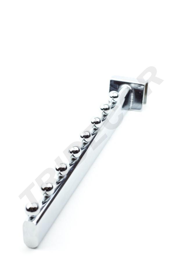 Geneigter Kleiderbügel für rechteckiges Rohr 8 Kugeln - 30 cm