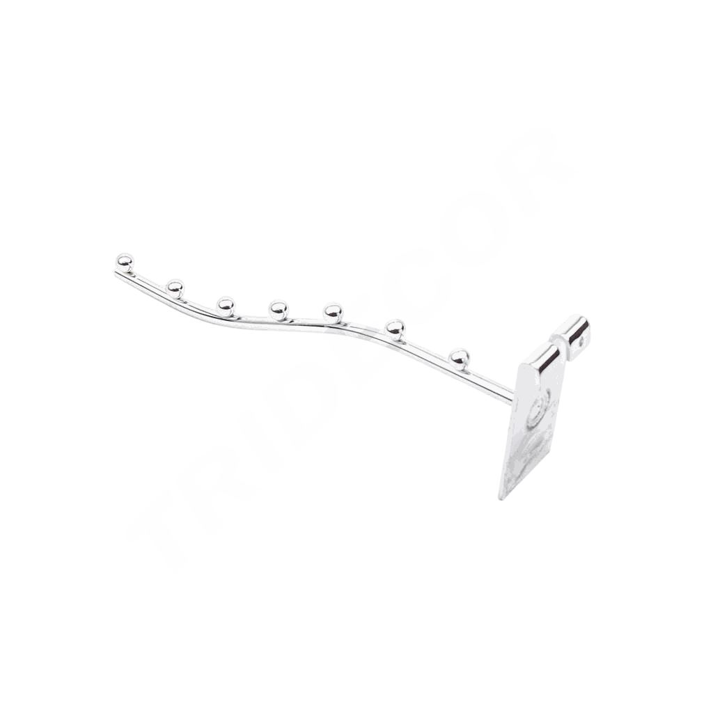 Gancho curvado con 7 bolas para rejas/mallas, 35cm