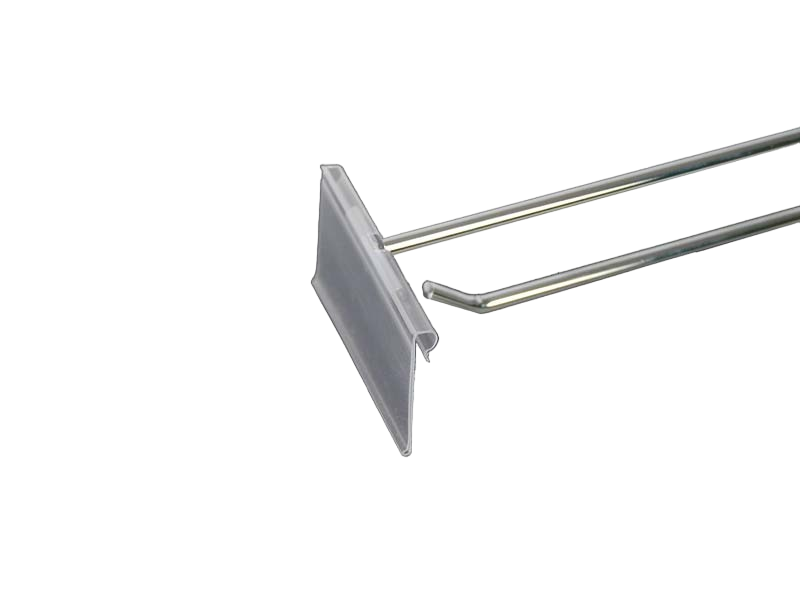 Doppelt Dick Verchromter Haken mit Preishalter für Lineale/Maschen 35cm 8mm