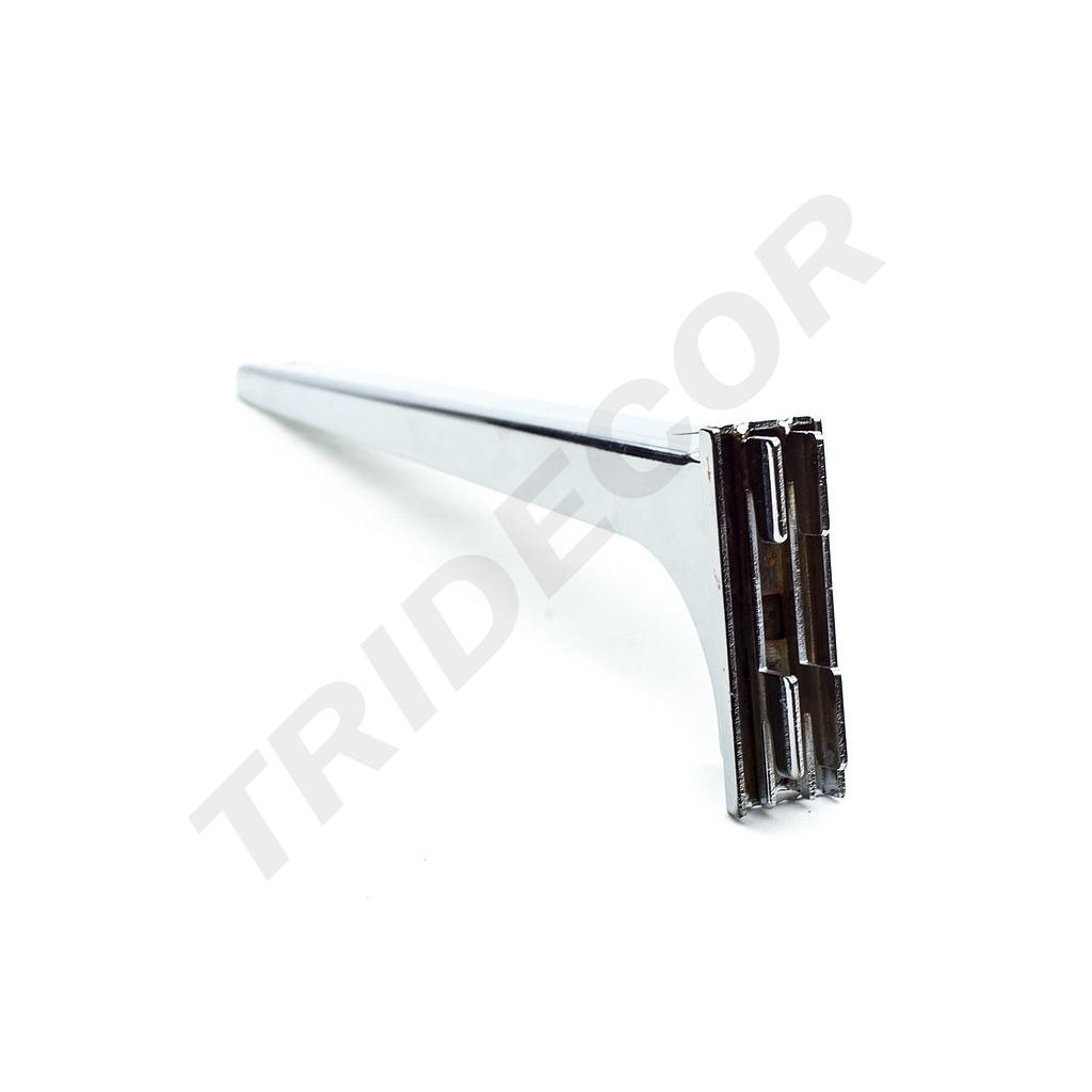 双鱼尾三角电镀玻璃支架Soporte Simple Izquierda/Derecha de Estante para Cremallera 35cm 50/caja
