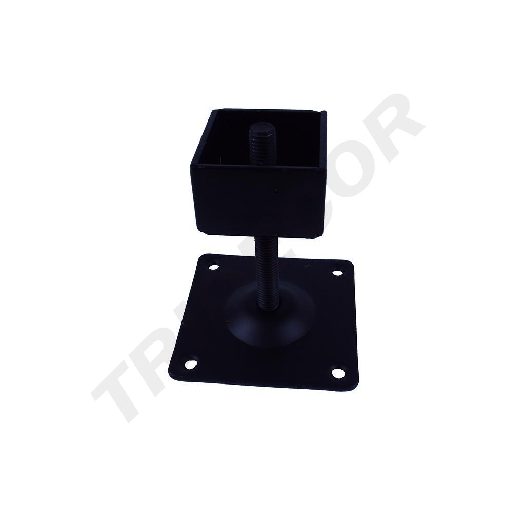 Base regolabile per tubo quadrato nero 38X38mm