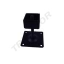 Base ajustável para Tubo Quadrado Preto 38X38mm