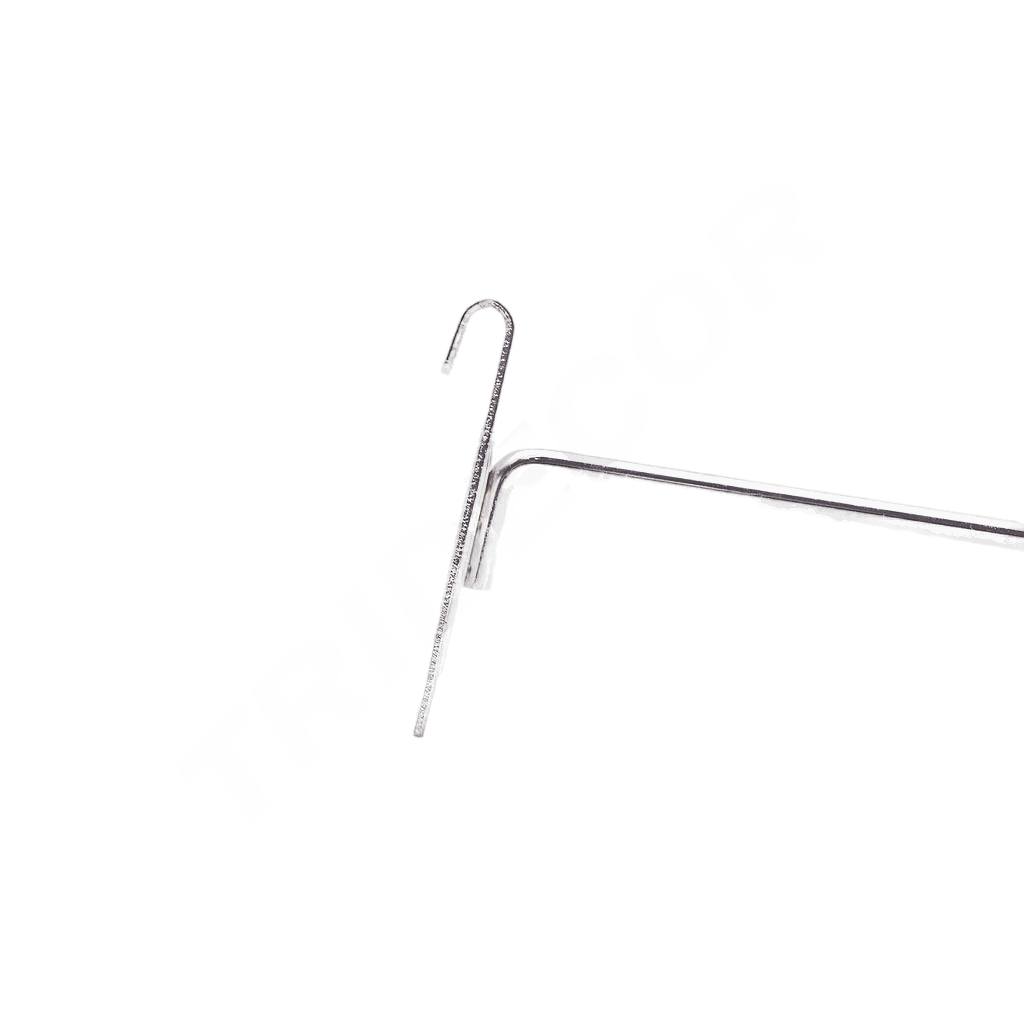电镀翘90度圆头铁片网钩 Gancho Cromado En Forma L para Re Gillas/Mallas 35cm 8mm 