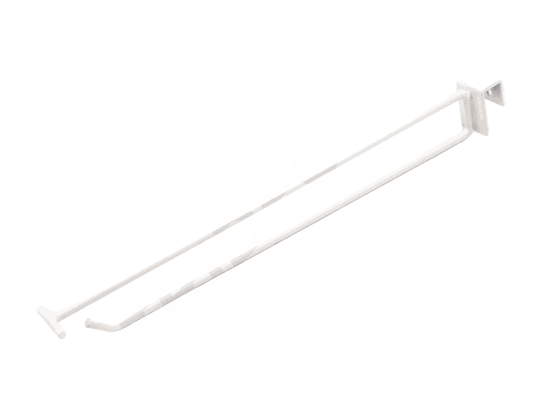 Gancho de Arame Branco para Tubo Quadrado 35cm 7mm