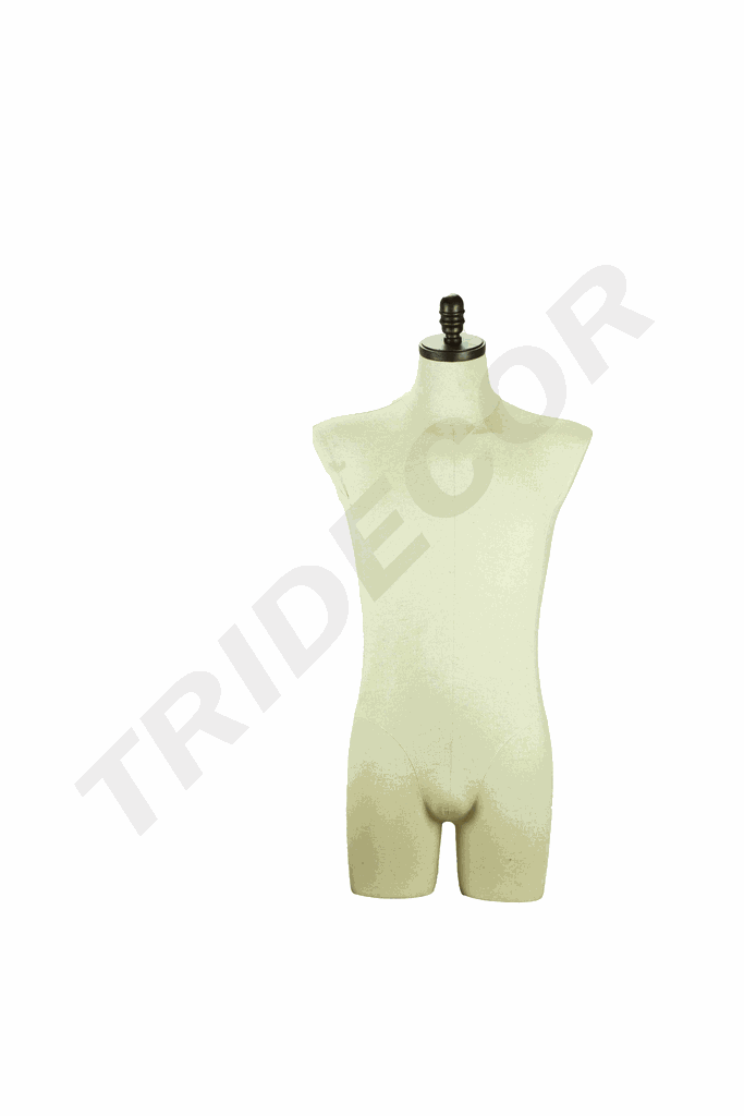 Busto maschile medio in lino beige senza base