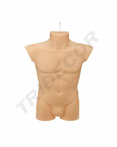 Busto maschile in plastica color carne