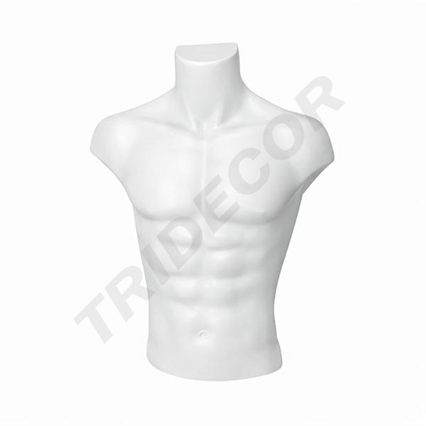 Busto de homem em plástico branco