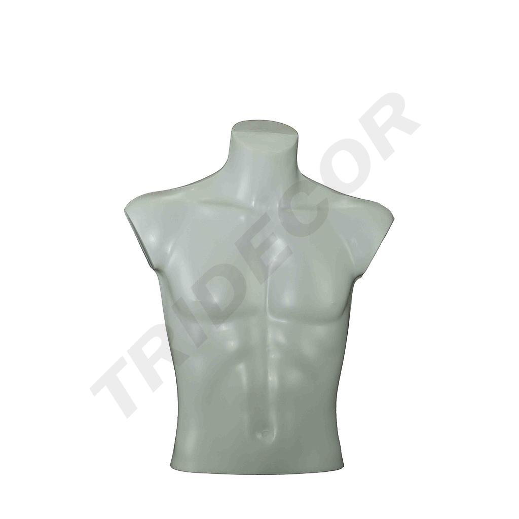 Maniquí busto de hombre plástico blanco