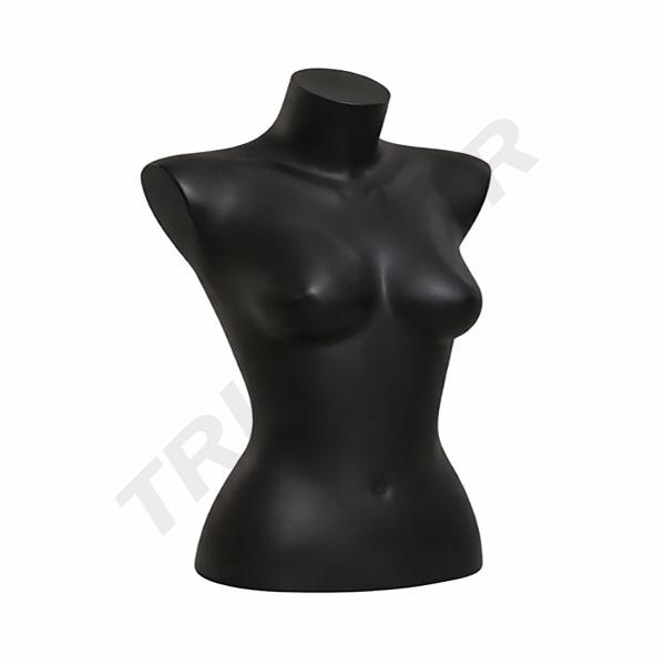 Busto de mulher em plástico preto
