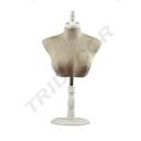 Half-body bust of a woman in white adjustable base fabric