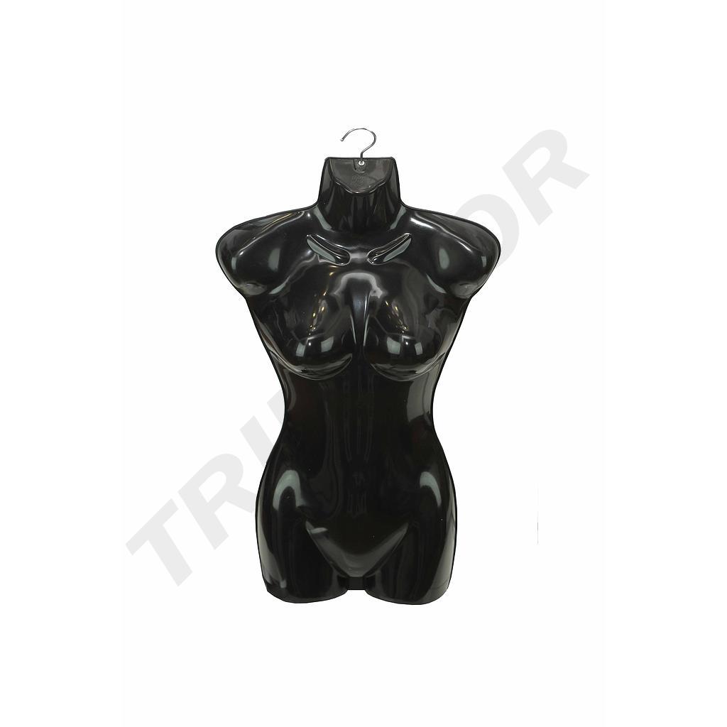 Busto Silueta de Mujer con Percha Negro