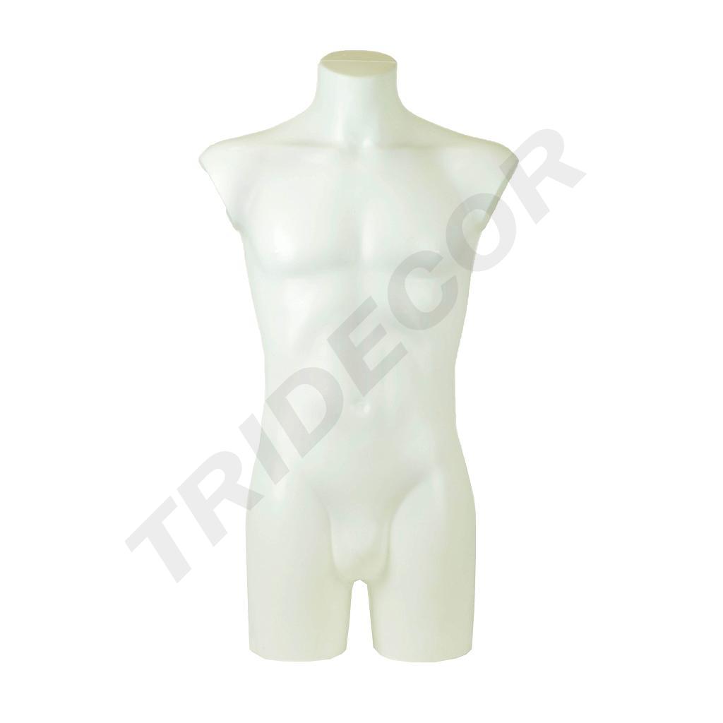 Maniqui Busto de Hombre en Plástico Blanco