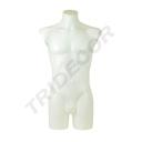 Maniqui Busto de Hombre en Plástico Blanco