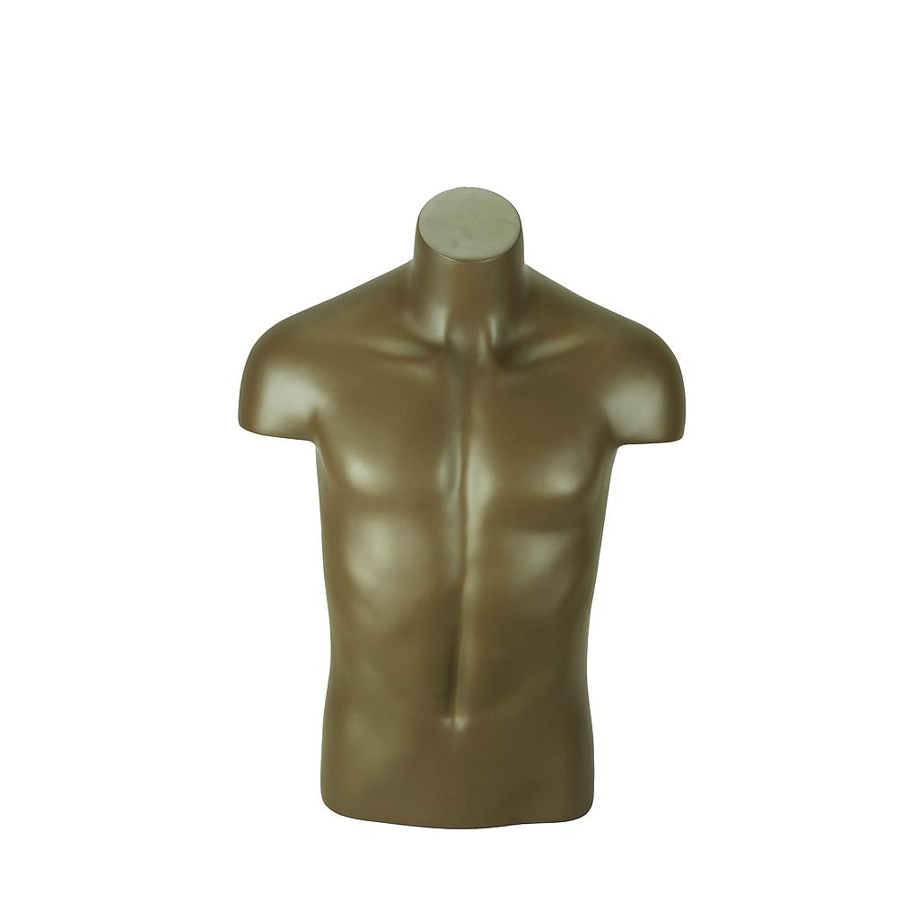 Busto masculino em fibra de vidro dourado marrom