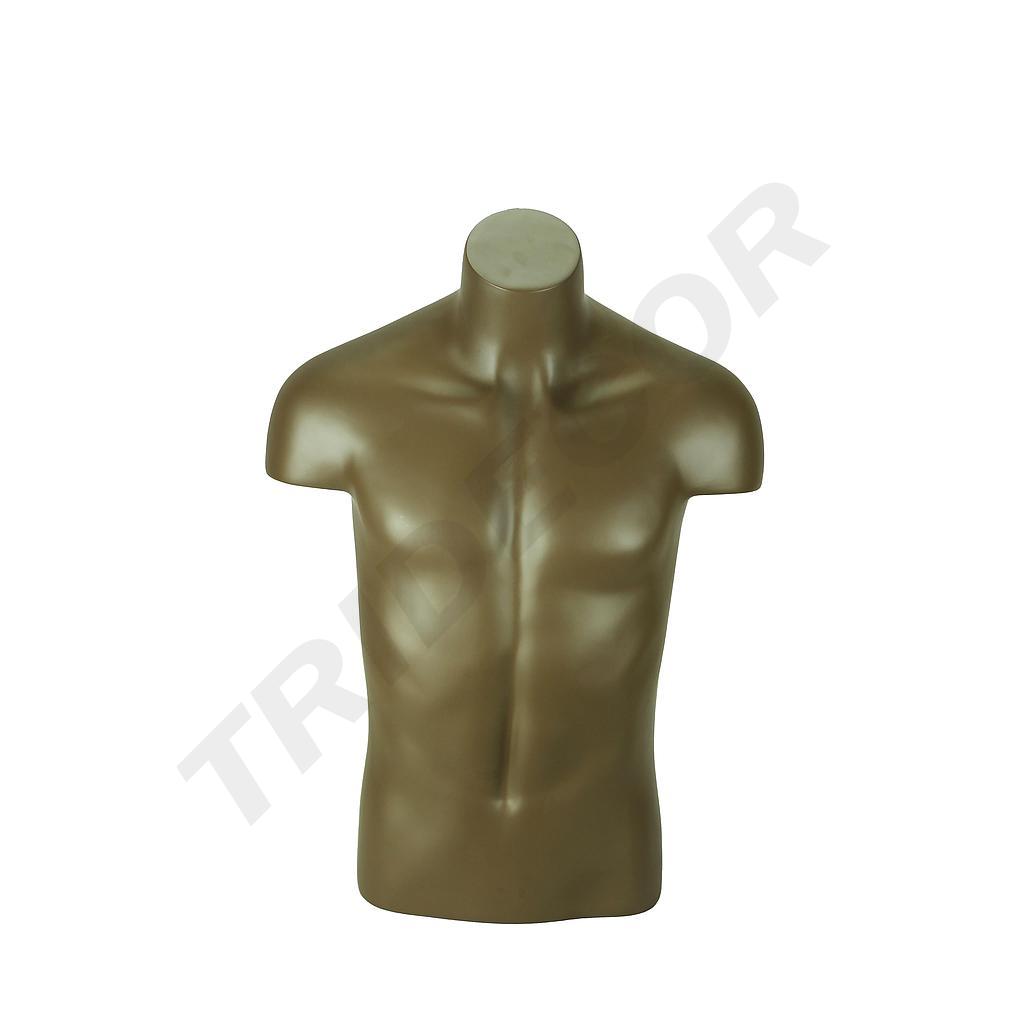 Maniquí Busto de Hombre Marrón Dorado