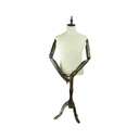 Bust of man with fabric articulated arms and wooden feet