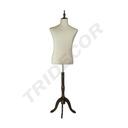 Busto De Hombre En Lino y Madera, Altura Regulable