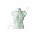 Busto pequeno de homem em fibra de vidro branco brilhante