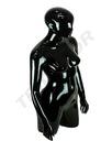 Busto di donna completo in fibra di vetro lucido nero