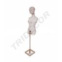 Busto de mulher metálico, cor rosa