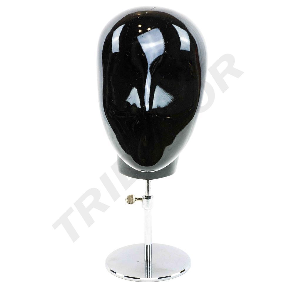 Cabeza de mujer lacada en negro, ajustable