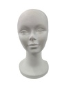Cabeça de Mulher em Esferovite Branco com Características