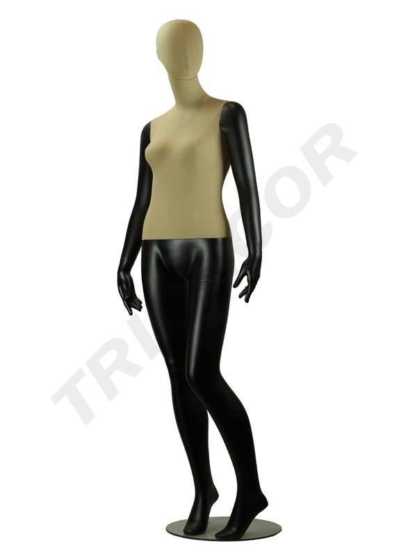 包布女模特下半身黑亚光 Maniquí de Mujer Fibra Vídrio y Tela Negro Mate