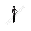 Maniquí Abstracto de Mujer Negro Brillo, Mano En La Cadera