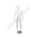白色女全身模特 Maniquí de Mujer Fibra de Vídrio Blanco Mate Con Facciones Simple