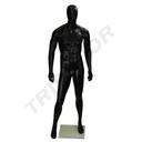 Matte Black Fiberglass Male Mannequin Without Features