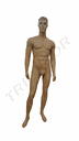 Male Mannequin with Sculpted Flesh-Colored Hair