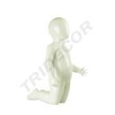 Maniquí Infantil Arrodillado Lacado Blanco Brillante 3 Años Fibra