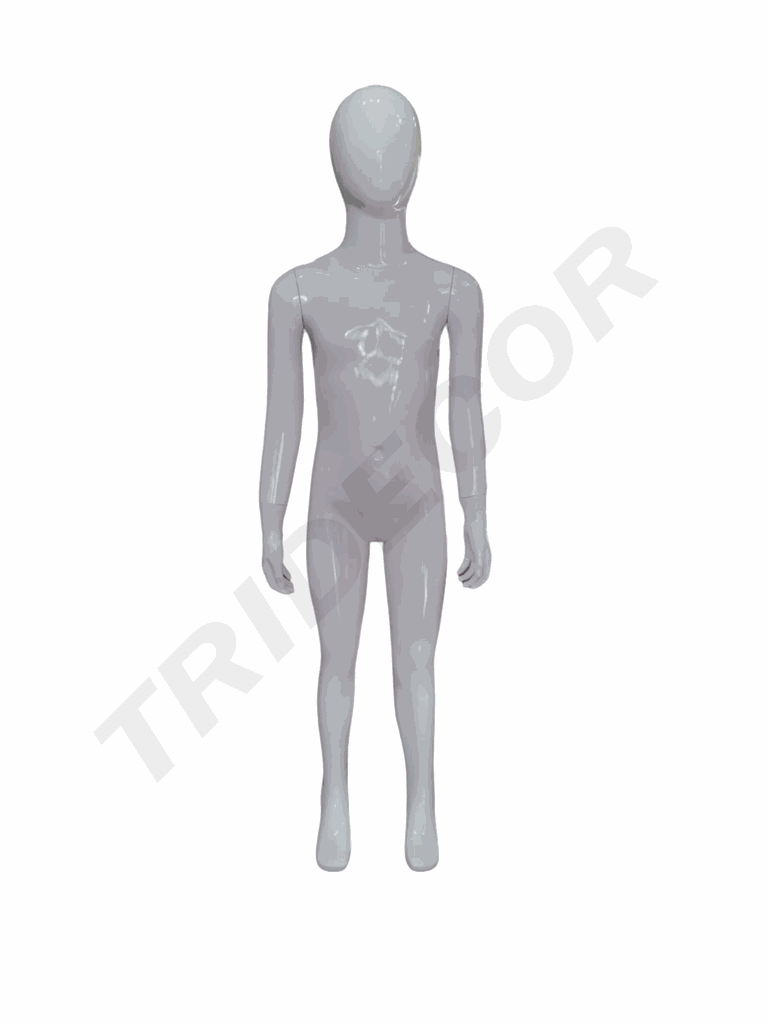 儿童模特白色亮光 Maniquí Infantil Fibra de Vídrio Blanco Brillo 6 -8 Años Sin Rostro