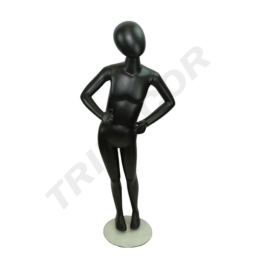 小孩模特黑色亚光 Maniqui Infantil Fibra de Vidrio Negro Mate 6-8 Años