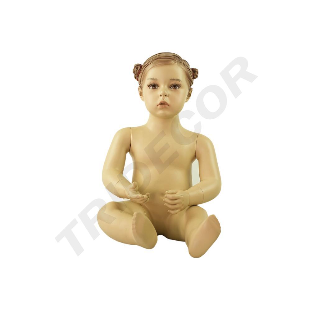Realistic Baby Girl Mannequin Sitting Flesh Color 1-2 Years