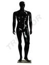 男模特 亮光黑 石膏没五官 Maniquí de Hombre Fibra Vidrio Sin Facciones Negro Brillo