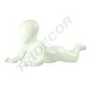 Glänzende weiße Fiberglas liegende Babymannequin 1 Jahr