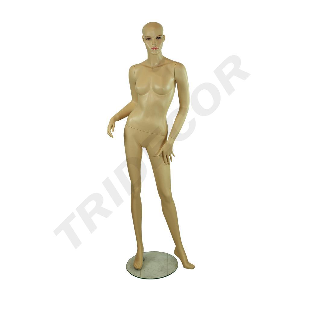 Hautfarbene Fiberglas Damenmannequin Pose