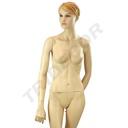 Mannequin féminin en fibre de verre avec cheveux sculptés de couleur chair